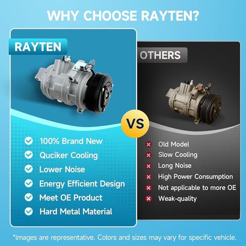 Rayten 197333 Air Complementer AC ضاغط AC مع القابض ، متوافق مع شيفروليه تاهو للضواحي لـ GMC Yukon لـ Yukon XL لـ Cadillac Escalade 2015-2020 ، استبدل# CO29134C in Saudi Arabia