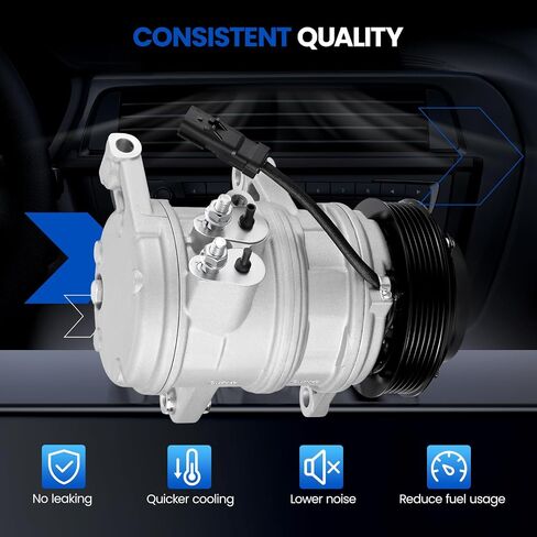 68357 ضاغط تكييف الهواء A/C مع قابض متوافق مع Jeep Grand Cherokee Commander 2006-2007 ، متوافق مع Dodge Durango 2004-2007 ، 3.7L 4.7L in Saudi Arabia