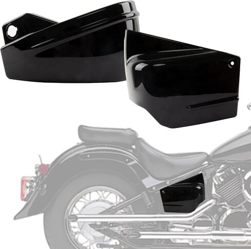دراجة نارية يمين البطارية والبطارية اليمنى تغطي اللوحة الجانبية لـ V-Star 650 DragStar 650 XVS650 و XVS650A كلاسيكيين مخصصين (أسود) in Saudi Arabia