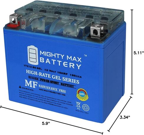 Mighty Max Battery YTX12-BS 12V 10AH Gel Battery for Honda 800 PC800 Pacific Coast 89-98 in Kuwait