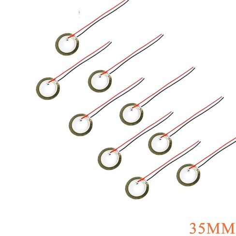 5pcs dia 35mm piezoelectric piezo لوحة رقاقة السيراميك لمستشعر مكبرات الصوت مع الأسلاك in Kuwait