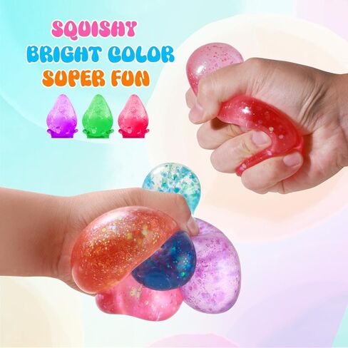 Fidget Toys Dream Squishy Drop, Stress Cube Squishies Anxiety Stress Relief, Ice Squishy Stress Cube-Drop Malt Sugar Balls, Sensory Ball for Kids with Autism (Orange, 1) in Kuwait