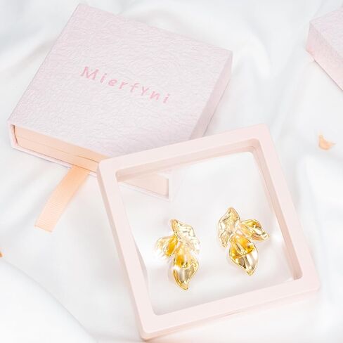 Gold Flower Earrings for Women Dangling Big Floral Statement Drop Earrings in Kuwait