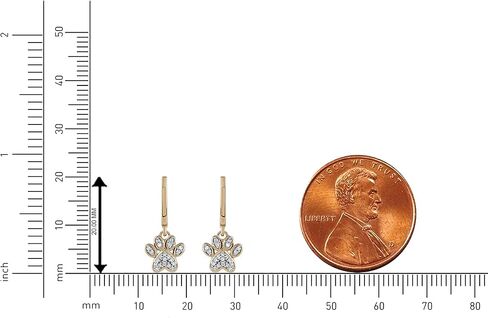 10K الذهب 1/10ct TDW Diamond Dog Paw Print أقراط حب المجوهرات للنساء من Dzon (I-J ، I2) in Kuwait