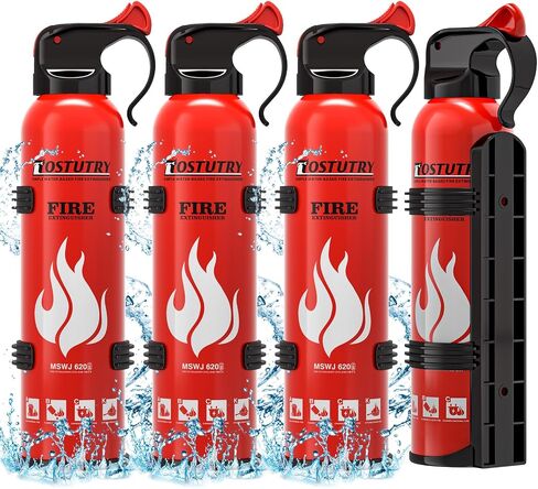 Upgraded 8-IN-1 Fire Extinguisher for Home Vehicle Car Kitchen Boat, Small Fire Extinguishers Spray with Mount for Class A B C K Fire, Portable Non-Toxic Prevent Re-Ignition Easy Clean (2 Pack) in Saudi Arabia