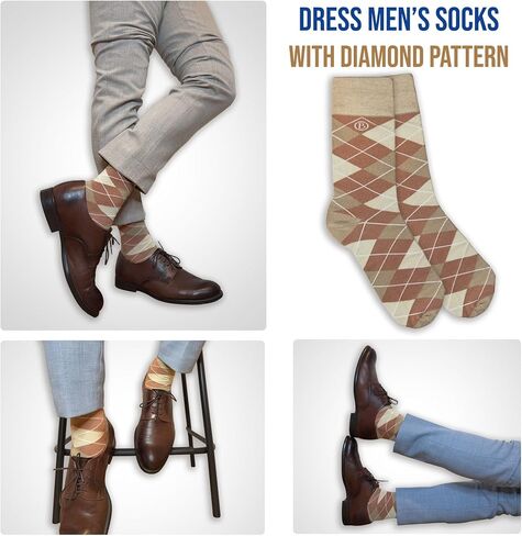Men's Bamboo Rayon Dress Socks Size 8-13, 5 Pairs Mid Calf Crew Socks for Business & Casual, Premium Quality with Gift Box in Kuwait
