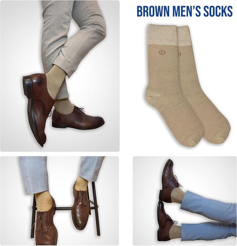 Men's Bamboo Rayon Dress Socks Size 8-13, 5 Pairs Mid Calf Crew Socks for Business & Casual, Premium Quality with Gift Box in Kuwait