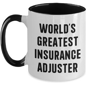 Insurance Adjuster Gifts for Men, Funny Quote Two Tone Coffee Mug, Valentine's Unique Gifts from Friends, World's Greatest Insurance Adjuster in Kuwait