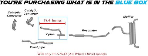 Northeastern Exhaust | Stainless Steel Direct Fit Exhaust Y Pipe Compatible for Jeep Cherokee 2014-2018 3.2L | Chrysler 200 2015-2017 3.6L | Free Gaskets and Clamp Included | A.W.D in Saudi Arabia