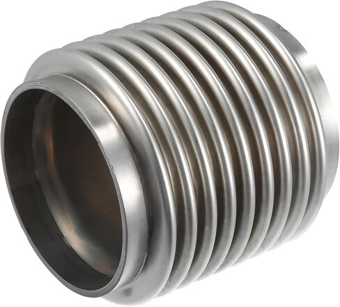 Car Exhaust Flexible Pipe, 76x100mm 2.99"x3.94" Exhaust Flex Connector Pipes Bellows Universal for Car Durable Stainless Steel Silver Tone in Saudi Arabia
