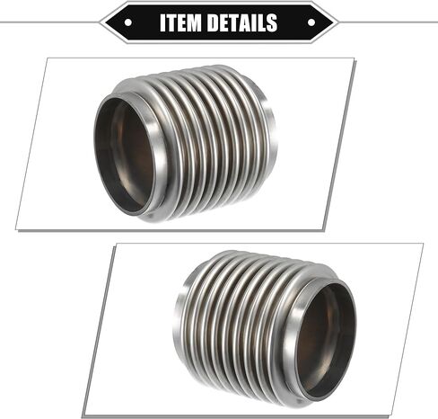 Car Exhaust Flexible Pipe, 76x100mm 2.99"x3.94" Exhaust Flex Connector Pipes Bellows Universal for Car Durable Stainless Steel Silver Tone in Saudi Arabia