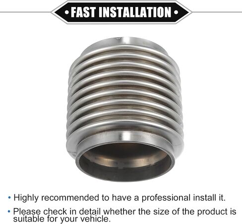 Car Exhaust Flexible Pipe, 76x100mm 2.99"x3.94" Exhaust Flex Connector Pipes Bellows Universal for Car Durable Stainless Steel Silver Tone in Saudi Arabia