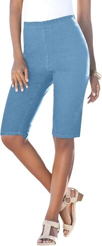 Roaman's Women's Plus Size Comfort Stretch Bermuda Jean Short in Saudi Arabia
