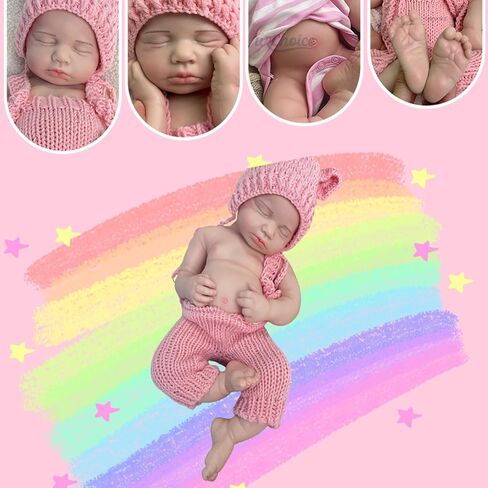 20" Full Body Solid Silicone Reborn Dolls Girl 3D Painted Newborn Baby Doll That Look Real Sleeping Babies 03 in Kuwait
