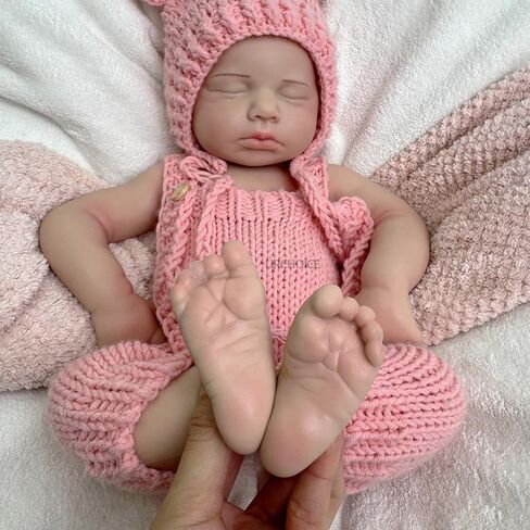 20" Full Body Solid Silicone Reborn Dolls Girl 3D Painted Newborn Baby Doll That Look Real Sleeping Babies 03 in Kuwait