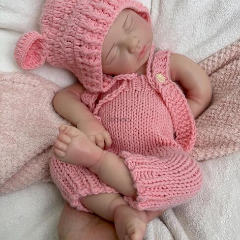 20" Full Body Solid Silicone Reborn Dolls Girl 3D Painted Newborn Baby Doll That Look Real Sleeping Babies 03 in Kuwait