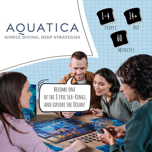 Aquatica Coral Reef Expansion Board Card Game - New Underwater Creatures Encounters - 1 to 5 Players Ages 14+ 60 Minutes - Enhance Your Aquatica Experience in Kuwait
