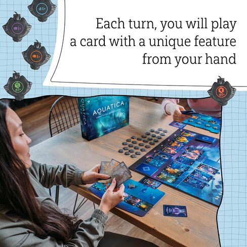 Aquatica Coral Reef Expansion Board Card Game - New Underwater Creatures Encounters - 1 to 5 Players Ages 14+ 60 Minutes - Enhance Your Aquatica Experience in Kuwait