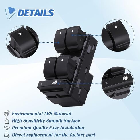 Power Window Control & Driver Door Lock Switch Compatible with 2007-2013 Chevrolet Silverado/GMC Sierra 1500, 2500HD, 3500HD in Saudi Arabia