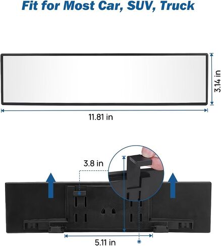 JOYTUTUS Car Universal Rearview Mirror, 1250 curvature Curved Enlarged Rear View Mirror, Effectively Reduce Blind Spot in Saudi Arabia