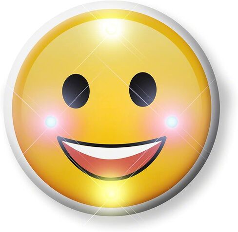 Light Up Smiley Happy Face Flashing Blinking LED Body Light Lapel Pins (5-Pack) in Saudi Arabia