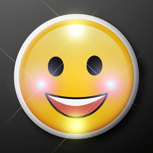 Light Up Smiley Happy Face Flashing Blinking LED Body Light Lapel Pins (5-Pack) in Saudi Arabia