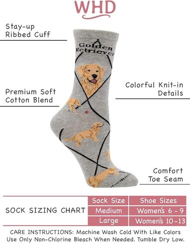 Golden Retriever Socks for Women Gift for Dog Lovers in Kuwait