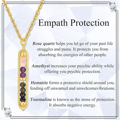 JoycuFF Crystal Necklaces for Women Energy Healing Stone Necklaces for Women Anxiety Relief Empath Protection New Beginnings Protection Spiritual Jewelry in Saudi Arabia
