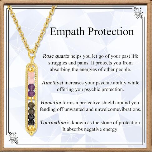 JoycuFF Crystal Necklaces for Women Energy Healing Stone Necklaces for Women Anxiety Relief Empath Protection New Beginnings Protection Spiritual Jewelry in Saudi Arabia