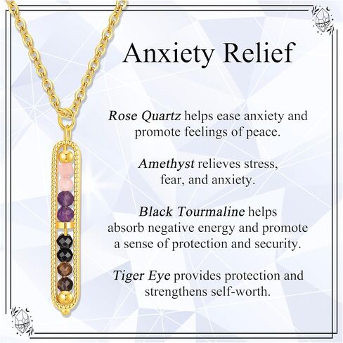 JoycuFF Crystal Necklaces for Women Energy Healing Stone Necklaces for Women Anxiety Relief Empath Protection New Beginnings Protection Spiritual Jewelry in Saudi Arabia