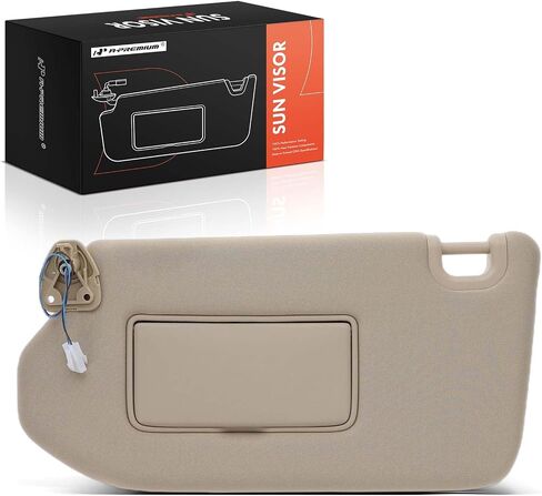 A-Premium Driver Left Side Sun Visor Compatible with Nissan Pathfinder & Infiniti QX60, JX35, 2013-2019 - with Vanity Mirror, with Vanity Light, with Sliding Sun Visor Extension, Beige in Saudi Arabia