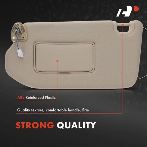 A-Premium Driver Left Side Sun Visor Compatible with Nissan Pathfinder & Infiniti QX60, JX35, 2013-2019 - with Vanity Mirror, with Vanity Light, with Sliding Sun Visor Extension, Beige in Saudi Arabia