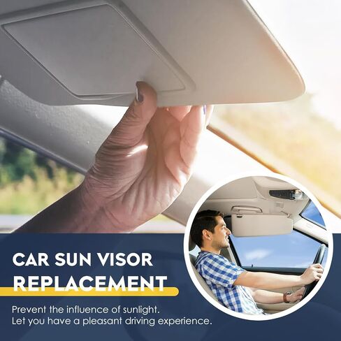 Left Driver Side Sun Visor with Light Fit for Toyota Camry (Only Fit Models with Sunroof) 2007 2008 2009 2010 2011, Replace for 74320-06800-B0 (Beige) in Kuwait