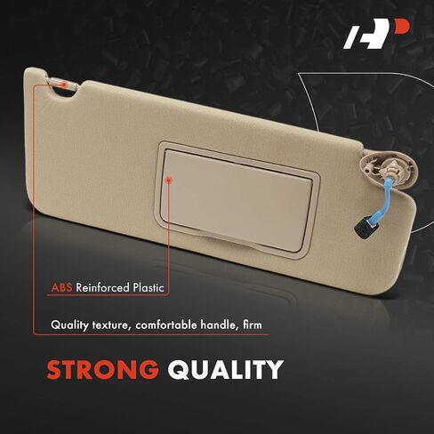A-Premium Driver & Passenger Sun Visor Compatible with Honda Pilot 2016-2022, Ridgeline 2017-2023, Passport 2019-2022 - with Vanity Mirror, with Vanity Light, Beige Color - Replaces 83230TG7A12ZA in Kuwait