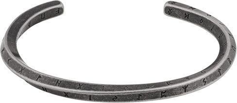 HAQUIL Oxidized Stainless Steel Viking Rune Twisted Cuff Bracelet, Viking Jewelry Gift for Men and Women in Saudi Arabia