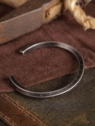 HAQUIL Oxidized Stainless Steel Viking Rune Twisted Cuff Bracelet, Viking Jewelry Gift for Men and Women in Saudi Arabia
