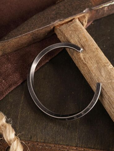HAQUIL Oxidized Stainless Steel Viking Rune Twisted Cuff Bracelet, Viking Jewelry Gift for Men and Women in Saudi Arabia