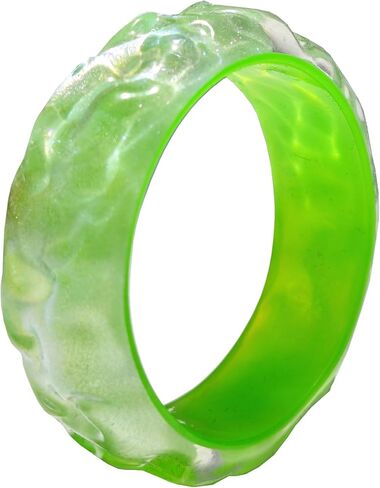 Boho Colorful Shimmer Acrylic Resin Bangle Bracelet Transparent Plastic Wristbands Wide Irregular Geometric Cuff Bangle Bracelet for Women Jewelry in Saudi Arabia
