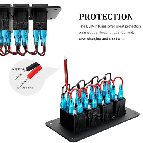 Customize Toggle Switch Panel 4 Gang Rocker Light Bar Switches Waterproof for Pickup Truck Car UTV Off Road Marine in Kuwait