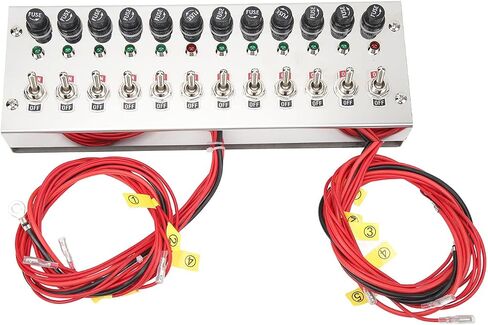 لوحة تبديل Mount Mount Pergar ، DC 12‑24V 12 Gang Rocker Switch Panel Dash Mount Toggle على لوحة التبديل الإيقاف لسباق شاحنات الشاحنات اليخوت in Saudi Arabia
