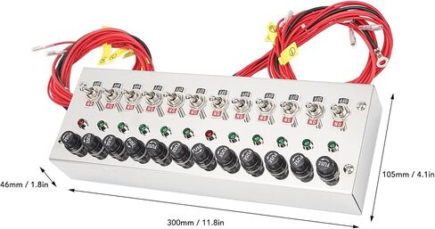 لوحة تبديل Mount Mount Pergar ، DC 12‑24V 12 Gang Rocker Switch Panel Dash Mount Toggle على لوحة التبديل الإيقاف لسباق شاحنات الشاحنات اليخوت in Saudi Arabia