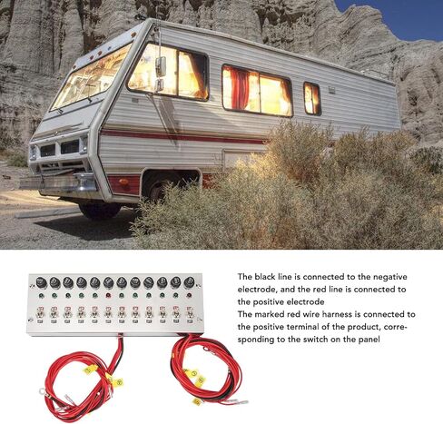 لوحة تبديل Mount Mount Pergar ، DC 12‑24V 12 Gang Rocker Switch Panel Dash Mount Toggle على لوحة التبديل الإيقاف لسباق شاحنات الشاحنات اليخوت in Saudi Arabia