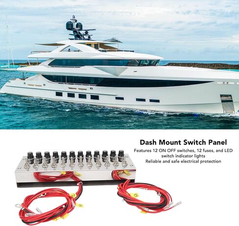 لوحة تبديل Mount Mount Pergar ، DC 12‑24V 12 Gang Rocker Switch Panel Dash Mount Toggle على لوحة التبديل الإيقاف لسباق شاحنات الشاحنات اليخوت in Saudi Arabia