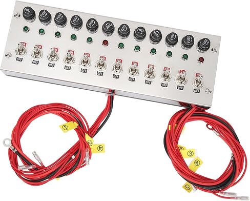 لوحة تبديل Mount Mount Pergar ، DC 12‑24V 12 Gang Rocker Switch Panel Dash Mount Toggle على لوحة التبديل الإيقاف لسباق شاحنات الشاحنات اليخوت in Saudi Arabia
