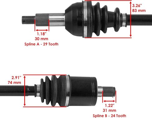 Caltric Front Left & Right CV Axle Compatible with Can-Am Defender HD10 XMR 2019-2025 / Defender Max HD10 XMR 2019-2025 / Traxter HD10 XMR 2019-2023 705402420 in Saudi Arabia