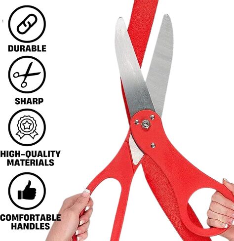 25 Inch Ceremony Scissors Black — Heavy Duty Shears 25" Black Giant Scissors for Grand Openings Large Ribbon Cutting Shears for Special Events and Ceremonies in Kuwait