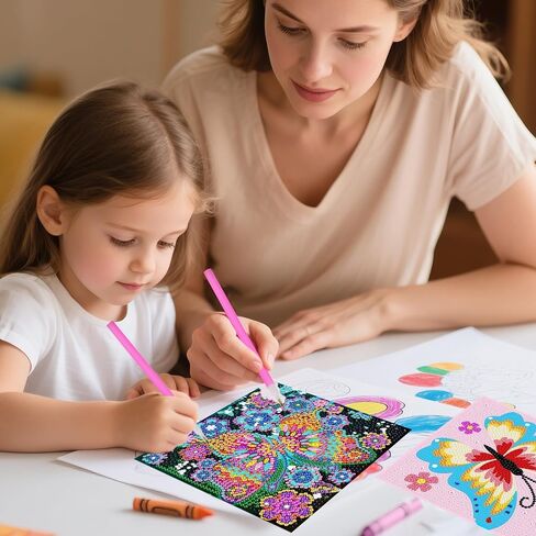 FlyingMage 4 Pack Diamond Art Painting Kits for Adults, Full Drill 5D Diamond Dots Cute Animal Paintings Kits Art and Crafts for Decoration & Gifts (Blue Seahorse+Dolphin+Turtle+Octopus) in Kuwait