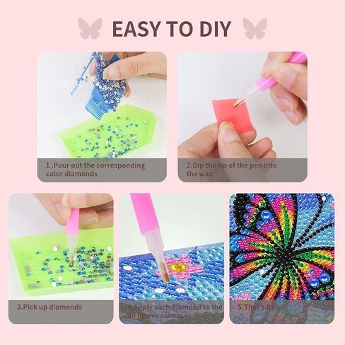 FlyingMage 4 Pack Diamond Art Painting Kits for Adults, Full Drill 5D Diamond Dots Cute Animal Paintings Kits Art and Crafts for Decoration & Gifts (Blue Seahorse+Dolphin+Turtle+Octopus) in Kuwait