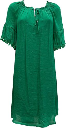 MLLE GABRIELLE WOMENS SOLD KNEE LENGE STROP STORCH NECK مع فستان مبطن مع تفاصيل بوم بوم الفرنسية in Kuwait