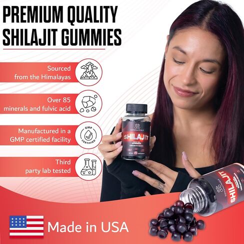 Premium Quality Himalayan Shilajit Gummies for Men & Women – Sugar Free – Organic – Non-GMO - Vegan Friendly - 1000mg Pure Shilajit Extract - Energy & Focus Boost - Immune Support in Saudi Arabia